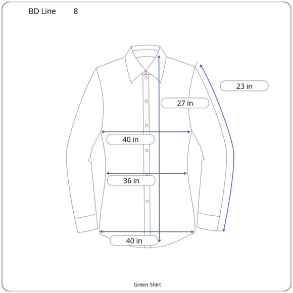 BD Line Olive Green Shirt in Size 8 - Picture 6 of 6